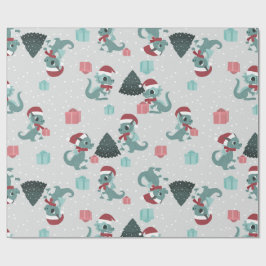 jul drakon tomte vinter snö söt jul presentpapper