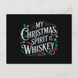 Jul Drickande Whiskey Älskare Drickare Uttalande Vykort