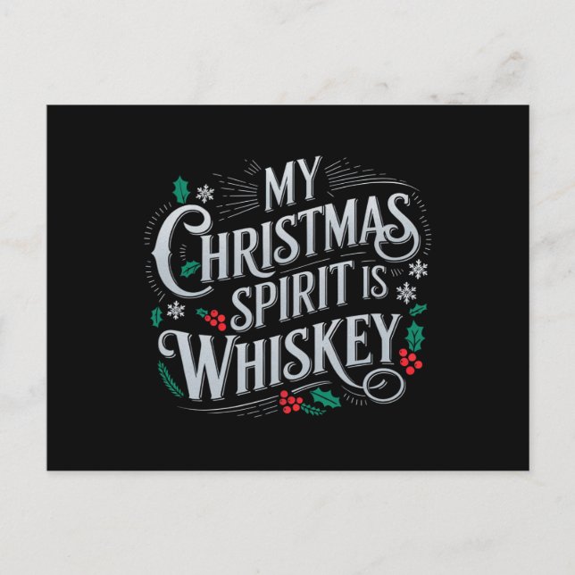 Jul Drickande Whiskey Älskare Drickare Uttalande  Vykort (Framsida)