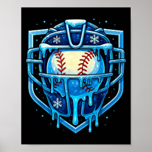 Jul Drip Baseboll Fångare Mask Glass Drip Poster