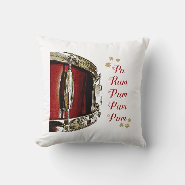 Jul Drummer Boy Snare Drum Music Drumming Kudde (Framsida)
