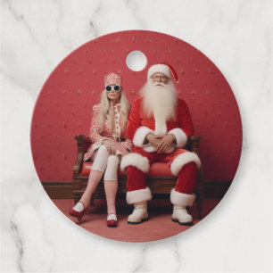Jul Duo: Santa och Claus Gåvor Etiketter