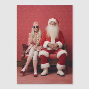 Jul Duo: Santa och Claus Magnetisk Inbjudningskort