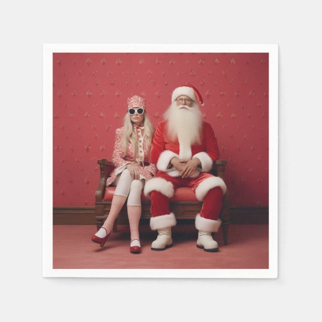 Jul Duo: Santa och Claus Pappersservett (Framsidan)