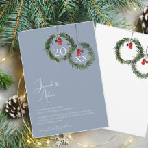 Jul Dusty Blue Winter Festive Bröllop