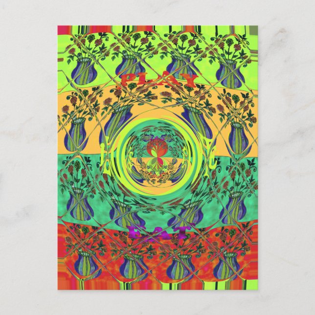 Jul Eat Kärlek Play Hakuna Matata Färg.png Helg Vykort (Framsida)