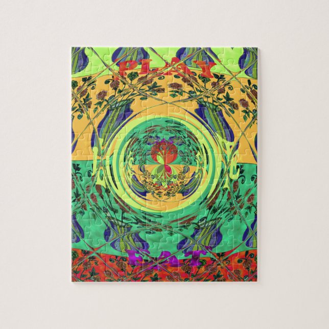 Jul Eat Kärlek Play Hakuna Matata Färg.png Pussel (Vertikal)