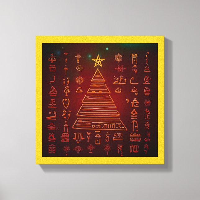 Jul egyptiska hieroglyfer 1 canvastryck (Framsida)