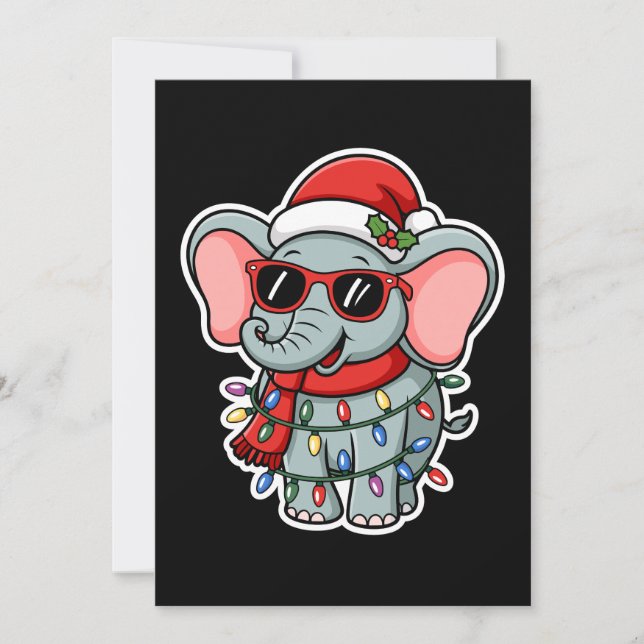 Jul Elefant Julhatt Solglasögon Ljus Inbjudningar (Framsida)