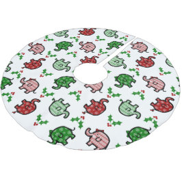 Jul Elefant Mönstrad  Julgransmatta Borstad Polyester