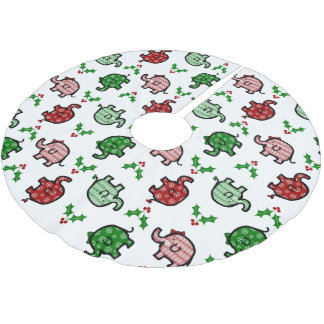 Jul Elefant Mönstrad Julgransmatta Borstad Polyester