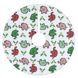 Jul Elefant Mönstrad Julgransmatta Borstad Polyester