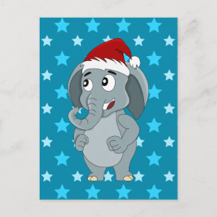 Jul elefant tecknad film helg vykort