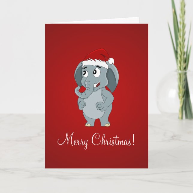 Jul elefant tecknad film helgkort (Framsida)