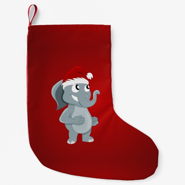 Jul elefant tecknad film liten julstrumpa (Framsidan)
