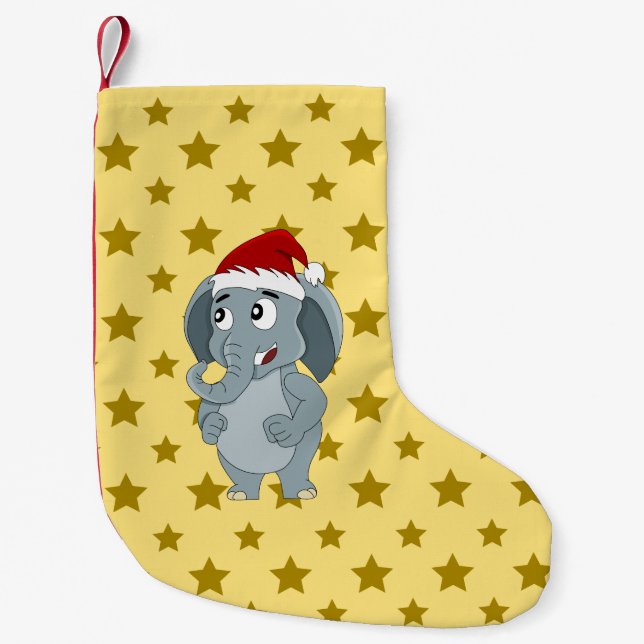 Jul elefant tecknad film liten julstrumpa (Framsidan)