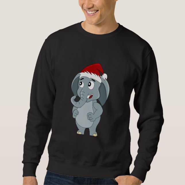 Jul elefant tecknad film sweatshirt (Framsida)