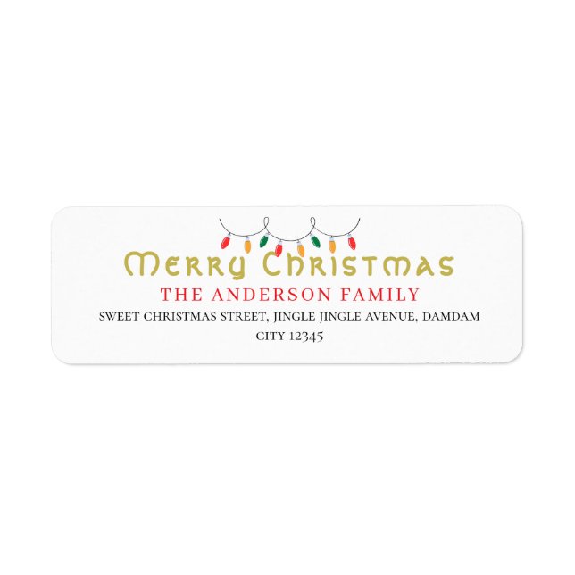Jul Elegant Enkel Returadress Etikett (Framsidan)