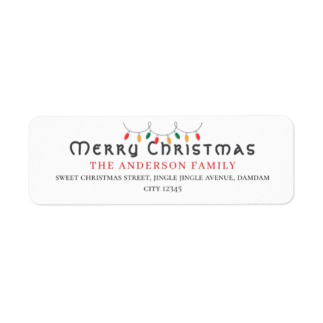 Jul Elegant Enkel Returadress Etikett (Framsidan)