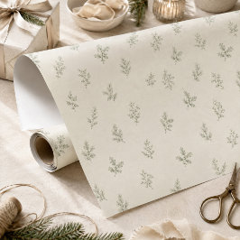 Jul Elegant Grön Lövverk Enkel Presentpapper