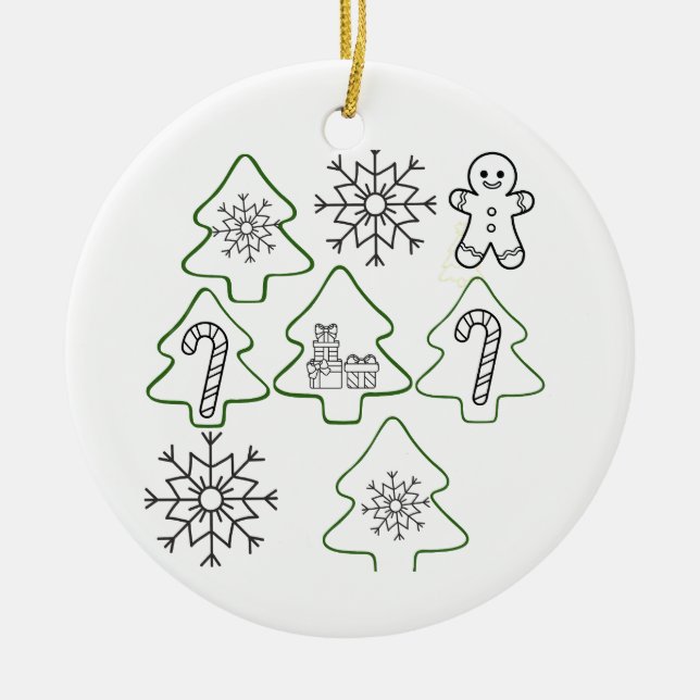 Jul Elements kontur Julgransprydnad Keramik (Framsidan)