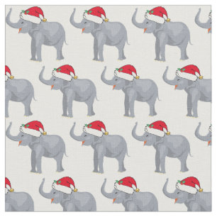 Jul Elephant i Santa Hat Cute Helgdag Tyg