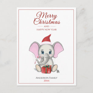 Jul Elephant   Personlig Postcar Vykort