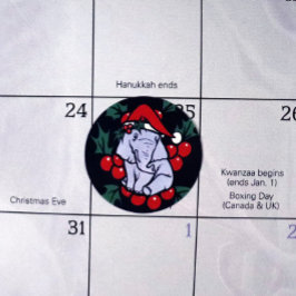 Jul Elephant Runt Klistermärke