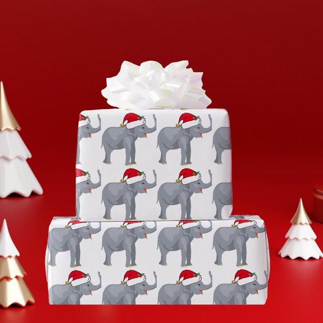 Jul Elephant Santa Cute Presentpapper (Skapare uppladdad)