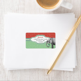 Jul Elephant Zig Zag Mönster Returadress Adressetikett