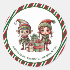 Jul - Elf-Anpassningsbarnas Helgdag, Returadress Runt Klistermärke