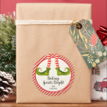 Jul Elf Baking Spirits Bright Runt Klistermärke<br><div class="desc">Skapa klistermärken för att märka dina julvaror,  helgdag,  kakor,  godis,  mattor,  party favors och mer med roligt från ben med gröntar,  strimlade trikåer och jingle klockor med ditt budskap i chic. MATCHING-objekt i vår butik.</div>