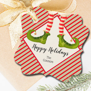 Jul Elf Ben Rand Helgdag Gåvor Etiketter