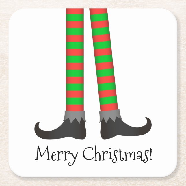 Jul Elf Ben Underlägg - Stripe Costume Papper Kvadrat (Framsidan)