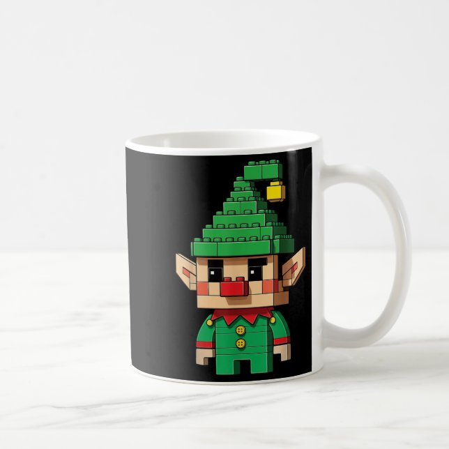 Jul Elf Block Byggnad Builder Brick Master Kaffemugg (Höger)