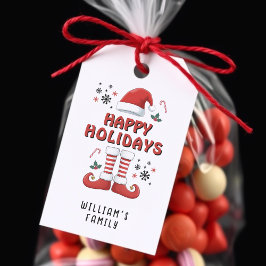 Jul Elf Boots Jultomten Hat White Presentetikett