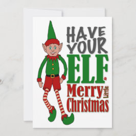 Jul Elf Boy Greeting Card Julkort