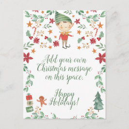 Jul Elf Boy Postcard Vykort