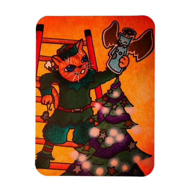 Jul Elf Cat Magnet (Vertikal)