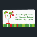 Jul Elf Cocktail Fraktsedel<br><div class="desc">En roligt som visar vänner, familj och kollegor att du är i helgdag med en söt illustration av ett cocktail med en plocka av cocktail med en hatt och halva ben som dekorationer på kant av glaset, i stället för det traditionella pappra paraplyet. Texten kan anpassas till dina egna hälsningar...</div>