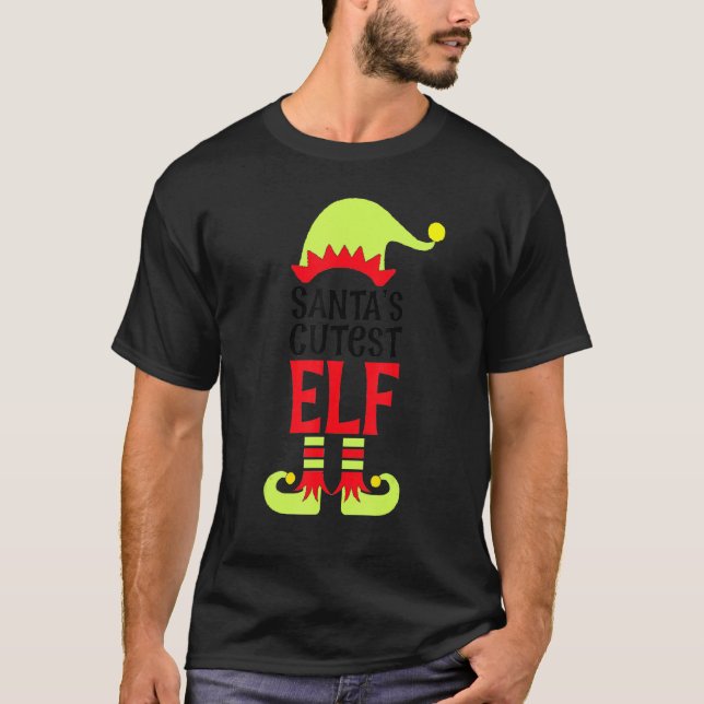 Jul Elf Cutest Elf Cute Elf Santa's Elf Colo T Shirt (Framsida)