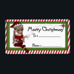 Jul Elf D1: Fantasy jul Gift-etikett Fraktsedel<br><div class="desc">utforma paketen med den här unika märkrn/dekalen/etikettdesignen ... designad av marlodeedesigns.com</div>