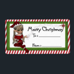 Jul Elf D1: Fantasy jul Gift-etikett Fraktsedel<br><div class="desc">utforma paketen med den här unika märkrn/dekalen/etikettdesignen ... designad av marlodeedesigns.com</div>