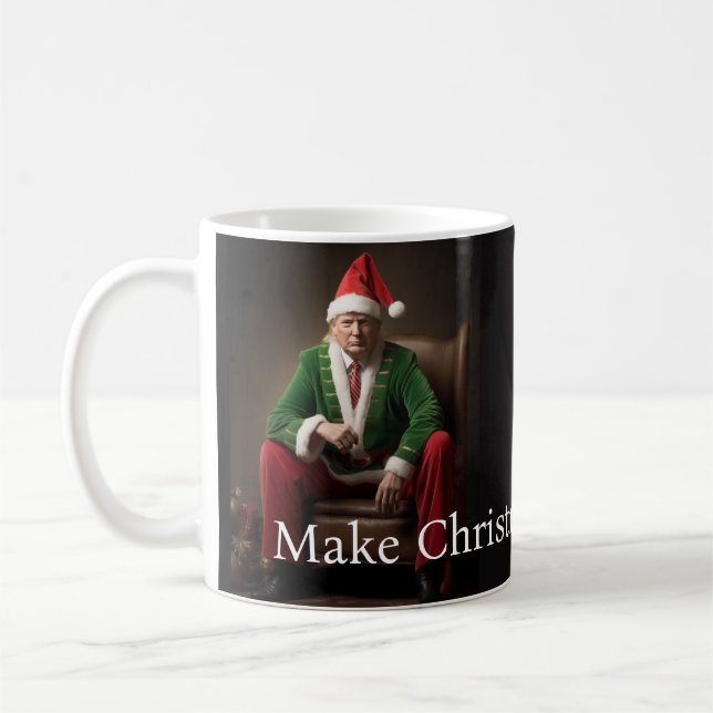 Jul Elf Donald Trump Kaffemugg (Vänster)