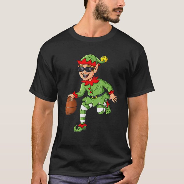 Jul Elf Dribbling A Basketball Funny Boys Ki T Shirt (Framsida)
