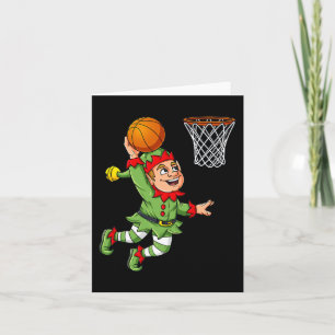 Jul Elf Dunking A Basketball Roligt Boys Kids X Kort
