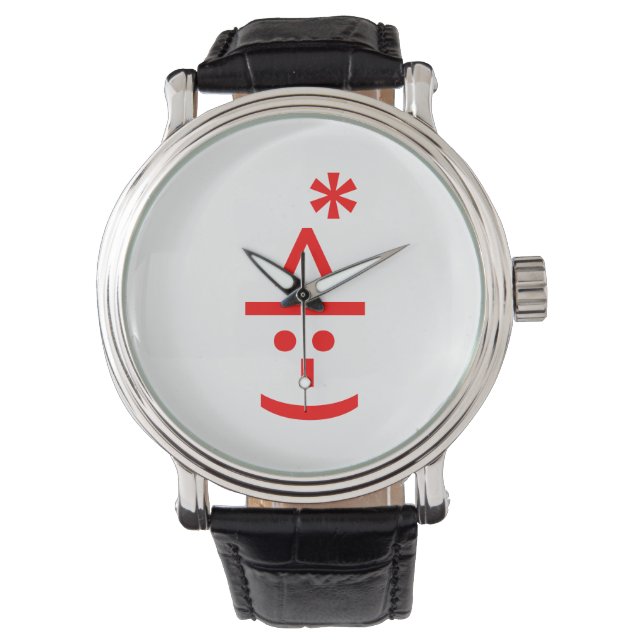 Jul Elf Emoticon Julafton ASCII Text Art Armbandsur (Framsida)