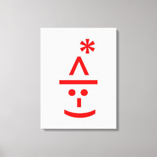 Jul Elf Emoticon Julafton ASCII Text Art Canvastryck