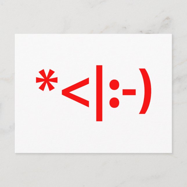 Jul Elf Emoticon Julafton ASCII Text Art Helg Vykort (Framsida)