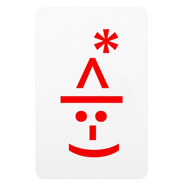 Jul Elf Emoticon Julafton ASCII Text Art Magnet (Vertikal)